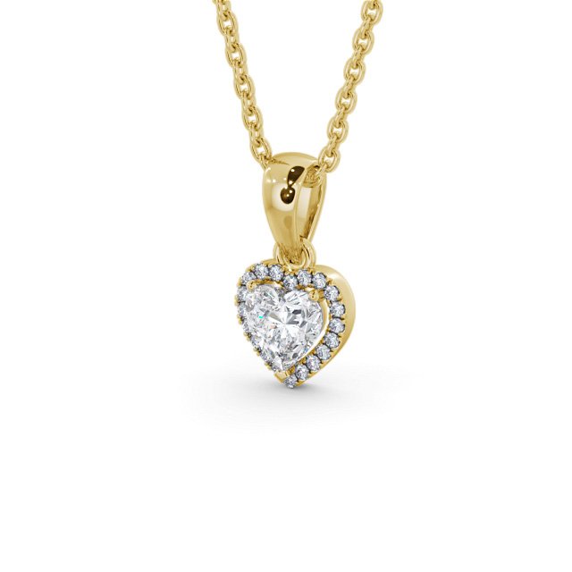 BUY HALO HEART DIAMOND PENDANT 18K YELLOW GOLD