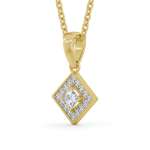 Buy HALO ROUND DIAMOND PENDANT 9K YELLOW GOLD