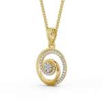 CLUSTER STYLE DIAMOND PENDANT 18K YELLOW GOLD