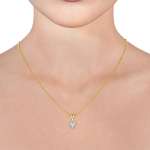 HALO HEART DIAMOND PENDANT 18K YELLOW GOLD DUMMY