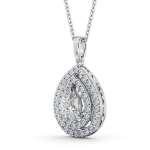 HALO PEAR DIAMOND PENDANT 18K WHITE GOLD FOR SALE