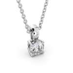 ROUND SOLITAIRE FOUR CLAW STUD DIAMOND PENDANT 18K WHITE GOLD view