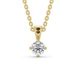 ROUND SOLITAIRE FOUR CLAW STUD DIAMOND PENDANT 9K YELLOW GOLD FRONT VIEW