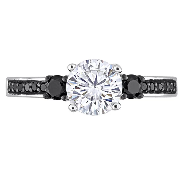 White and Black Diamond Ring areal view - rozefs.com