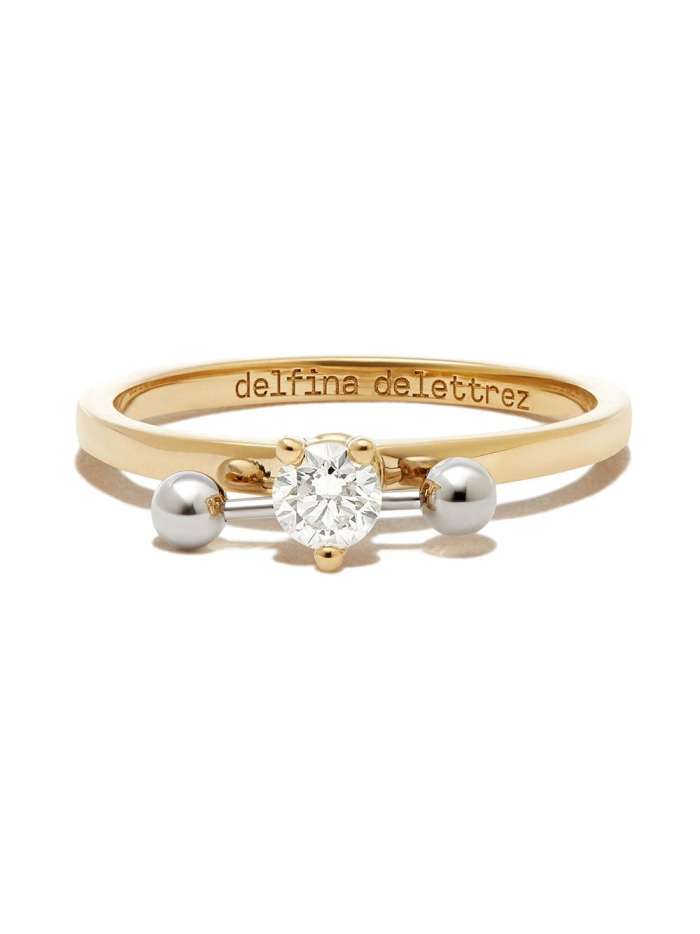 White and Yellow Gold Diamond Ring - rozefs.com