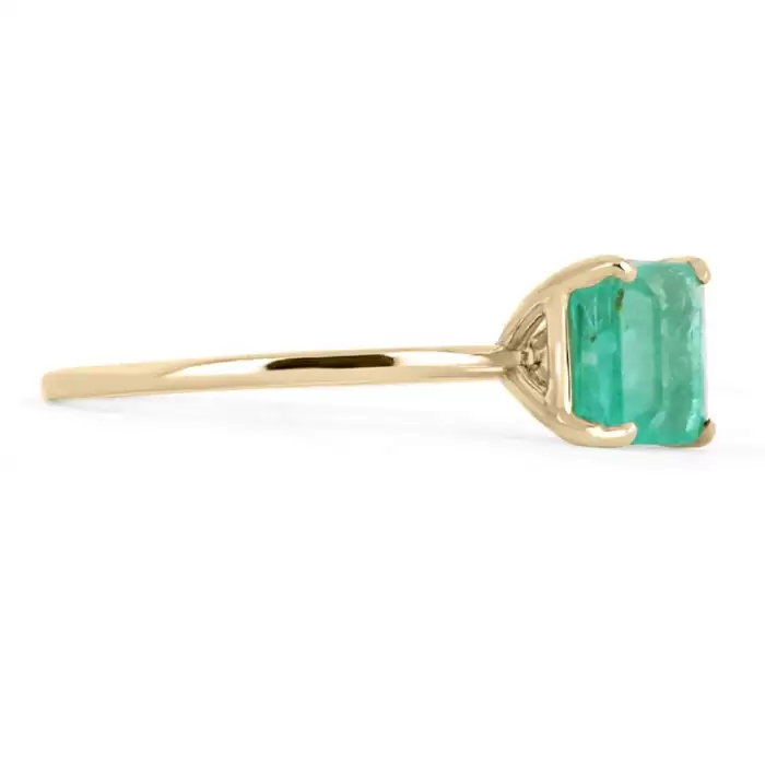 Emerald Gemstone Ring Side View - Rozefs.com