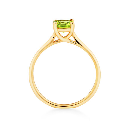 Peridot Engamanet ring side view - rozefs.com