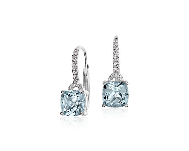 Aquamarine drop earrings - Rozefs.com