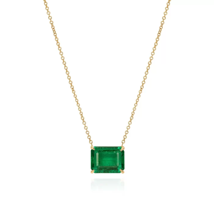 Emerald Cut Emerald Necklace - Rozefs.com