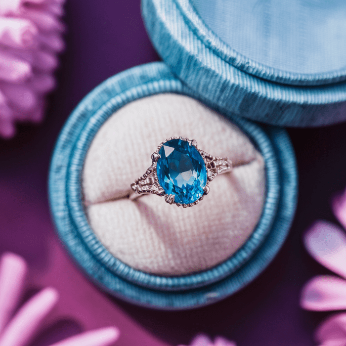 Blue Topaz Gemstone Ring